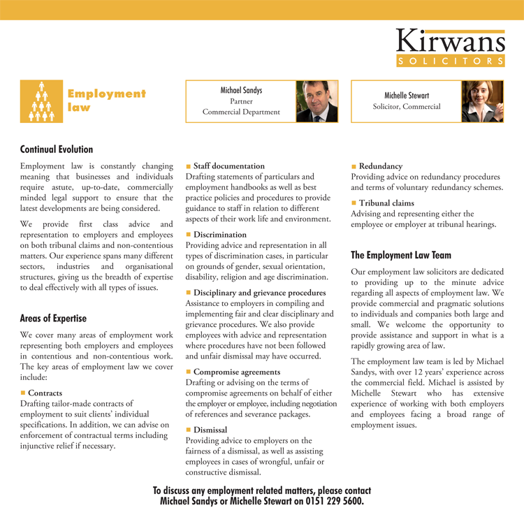Folder Insert Kirwans Solicitors