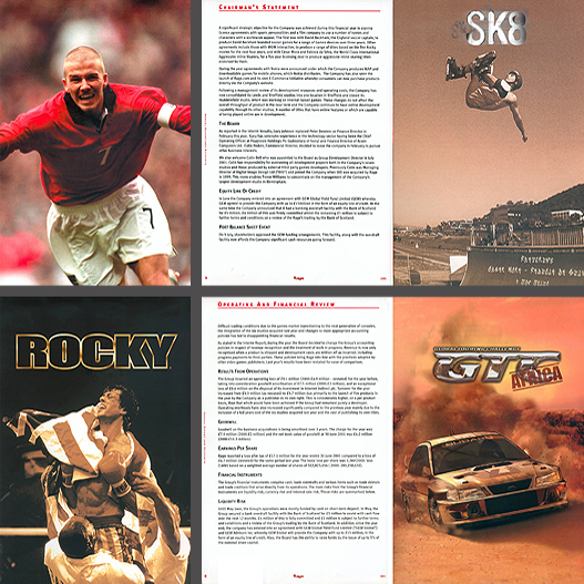 Rage Games, Annual Report